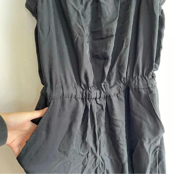Everlane The Party of One Jumpsuit Black Elastic Sleeveless Romper Pocket Medium - Picture 8 of 13